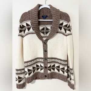 Chaps Frontier Double Cream Alpaca Content Cardigan Sweater